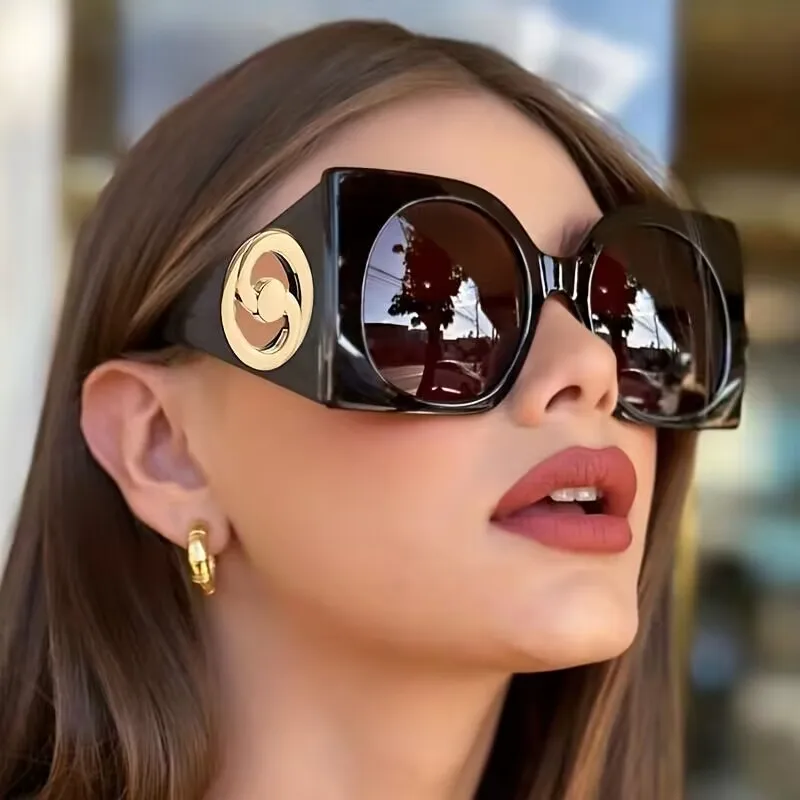 

5614 Vintage Oversized Square Sunglasses New Women Men Brand Designer Punk Sun Glasses Female Big Frame Shades UV400