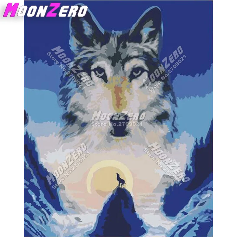 

Wall Painting Handmade Animal Illustration Coloring Digital Painting Whistling Month Snow Wolf, Multi colors