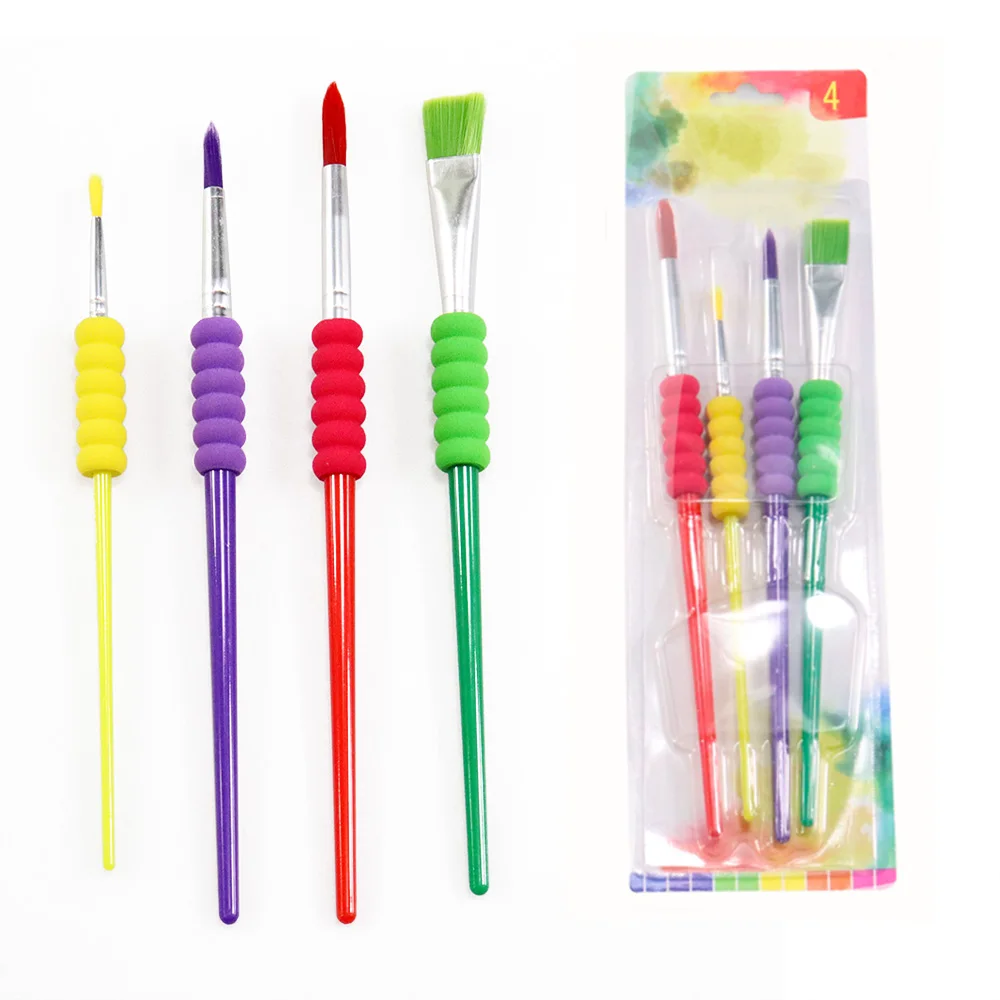 

4PCS EVA sheathed oil Brush Watercolor brush Acrylic Painting Artist Trumpet Children's paintbrush