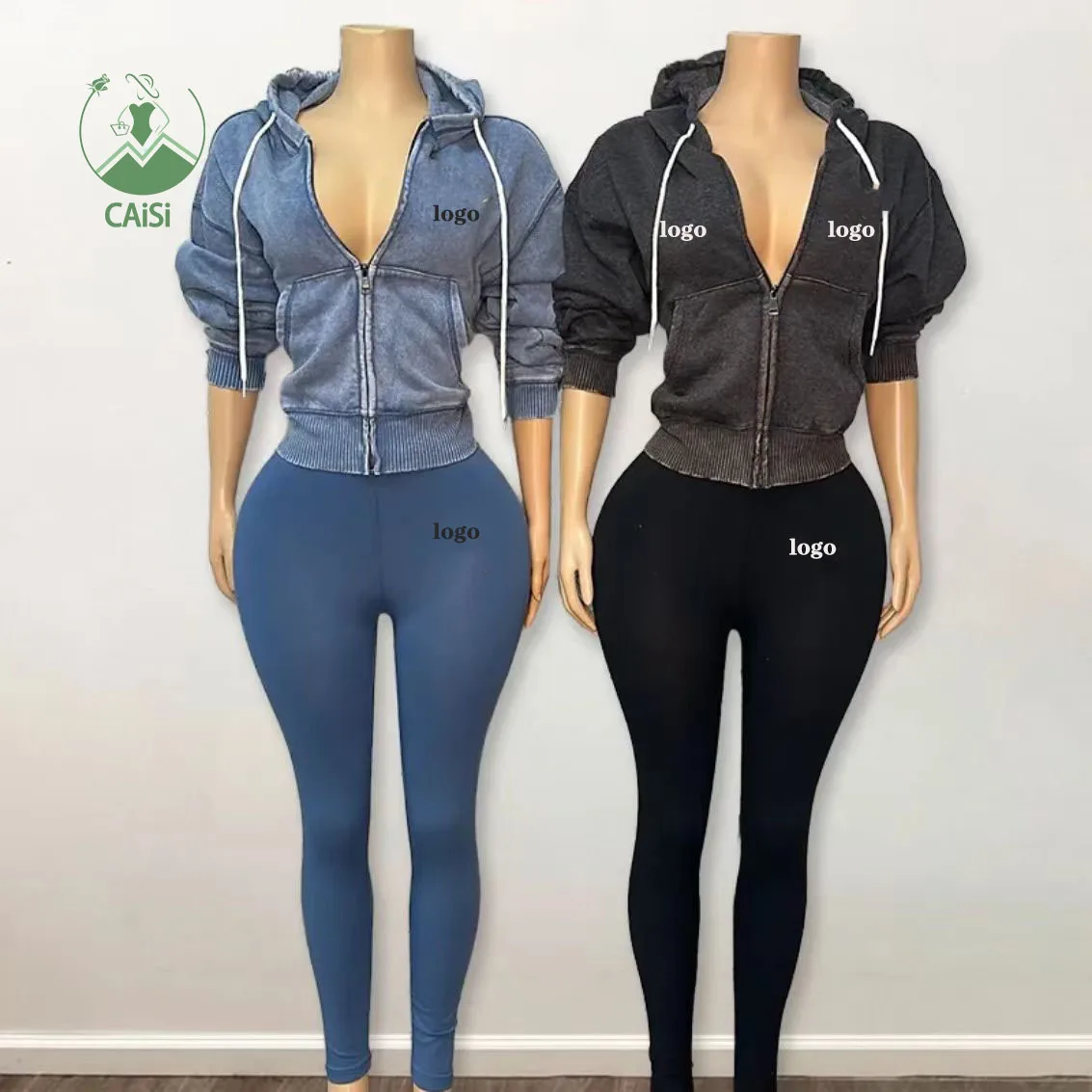 Casual Sporty Women 2 Piece Set Tracksuit Long Sleeve Jacket+Skinny Leggings Matching Streetwear Activity Outfits