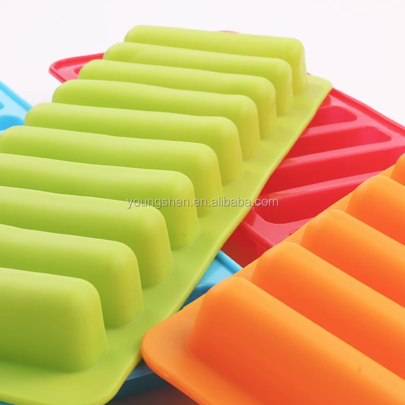 Food Grade Silicone 10-Cavity Silicone Strap Shaped Ice Cube Tray Mold Mould Fits For Water Bottle Cream Markers Tools