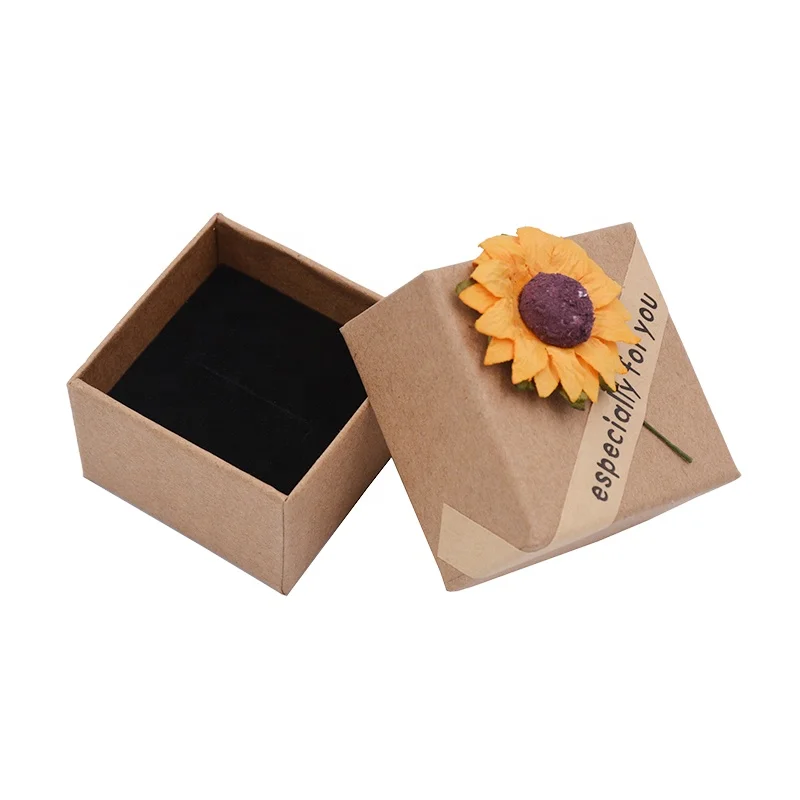 

Wholesale Brown Paperboard box Kraft jewelry earring ring paper box Gift Jewelry Packaging Box