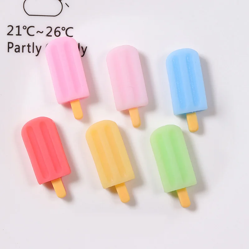 

yiwu wintop summer style matte colored ice cream shape flat back resin cabochons for craft diy decoration