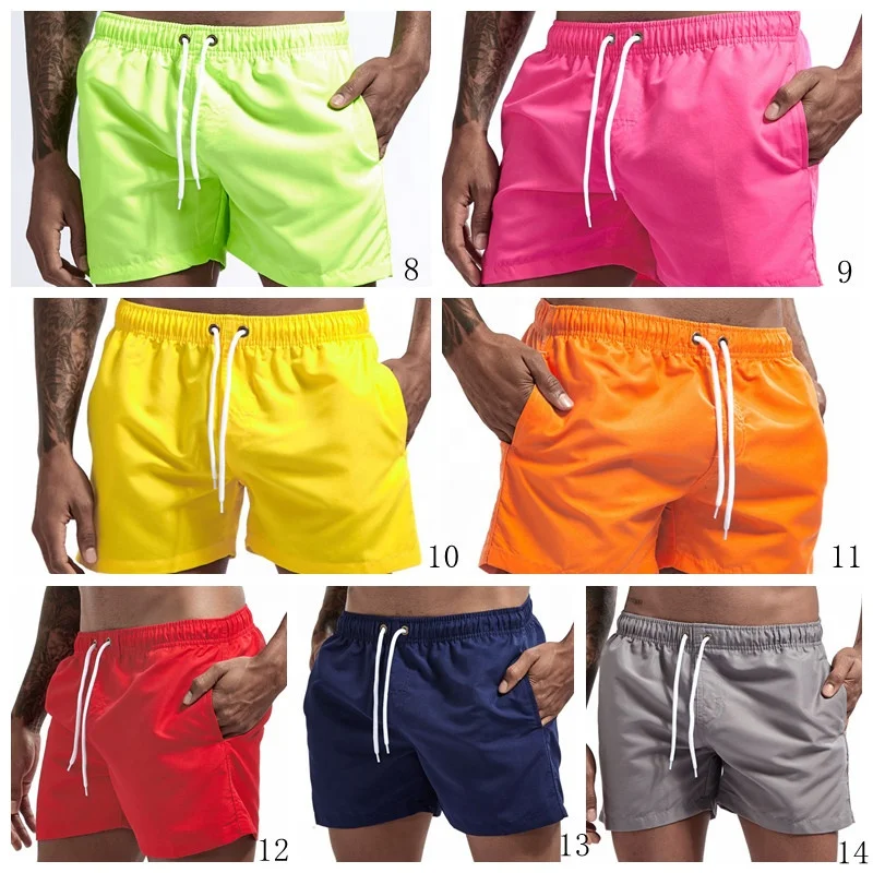 

Custom logo shorts for men sports fitness daily leisure beach swimming men's shorts, White