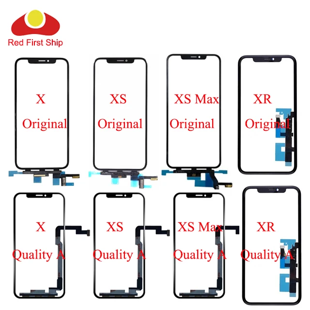 

Original For Iphone X XS Max Touch Screen Digitizer Panel Sensor Front Outer Glass Lens For Iphone XR Touch Glass With OCA Glue