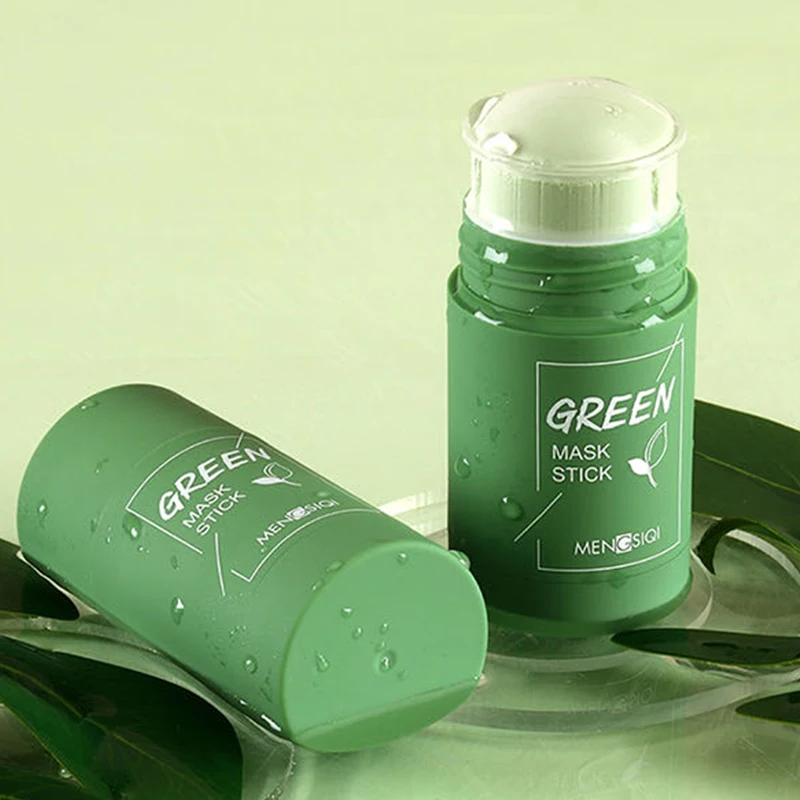 

Green Tea Purifying Clay Stick Mask Face Moisturizes Oil Control Deep Clean Pore Improves Skin, Black