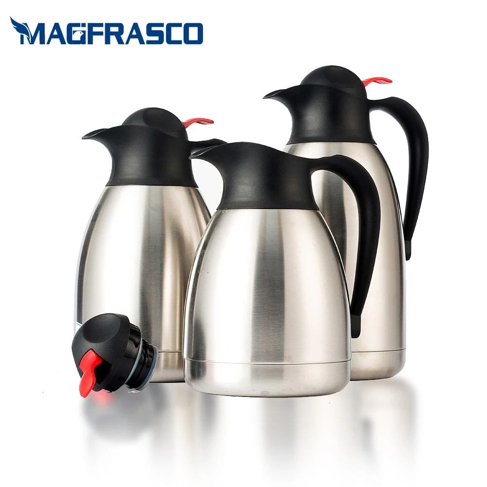 Silver Restaurant Hotel Inside Outside Stainless Steel Arabic Coffee Pot Tea  Pot Thermos Vacuum Flask from China Manufacturer - HUNAN WUJO GROUP IMPORT  & EXPORT CO. LTD.