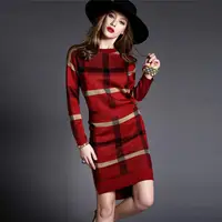 

In stock european style high-end new fashionable casual sweatshirt pullover top with knit skirt two piece set women clothing