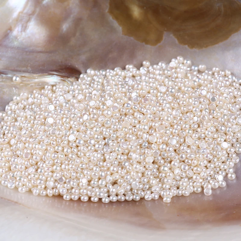 

white button shape freshwater loose pearls