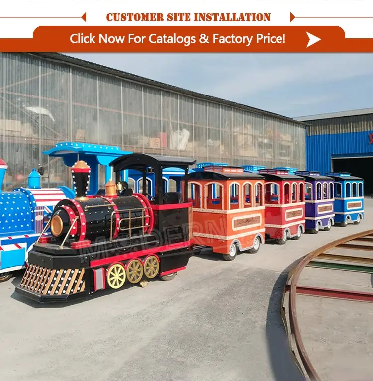 Funfair rides kids amusement trackless train electric mall train mini trackless