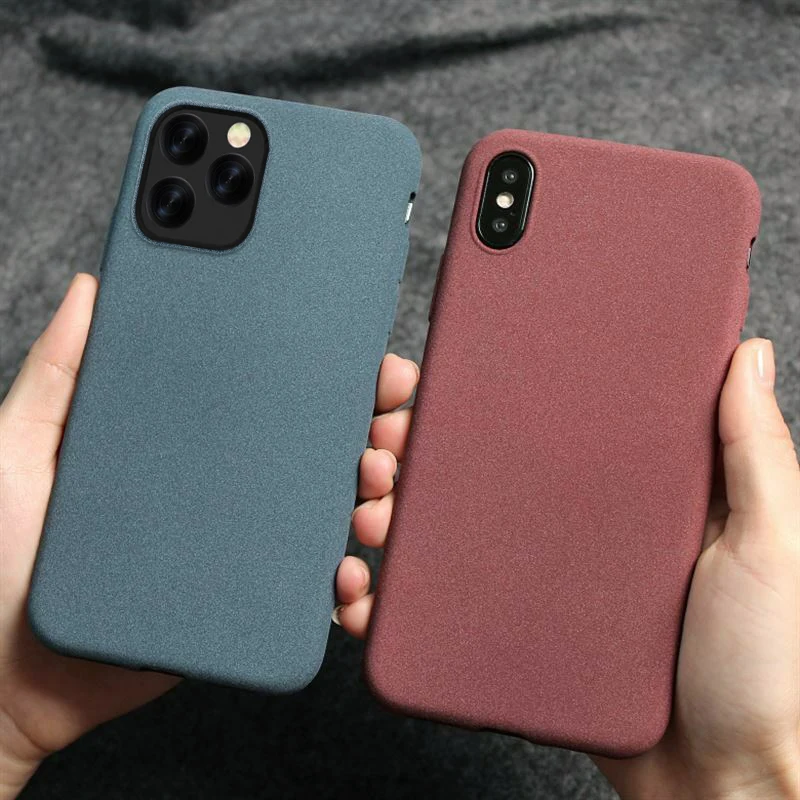 

Ultra-Thin Sandstone Matte Back Soft TPU Scrub Cover For iPhone 11 12 Pro MAX SE 2020 6 S 7 8 10 X XR XS Max Plus Phone Case, 6 colors