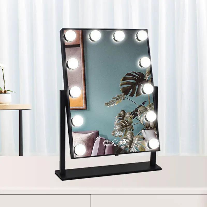 

Hot selling Black white spiegel make up mirror led light bulb color, Customized color