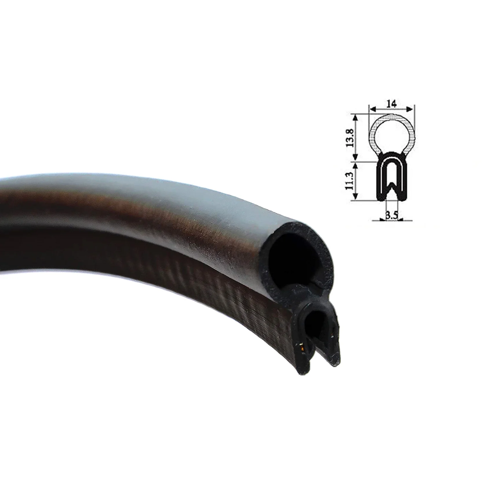 Car Door Weatherstrip Caravan Or Truck Rubber Seal Horizontal Bulb Trim