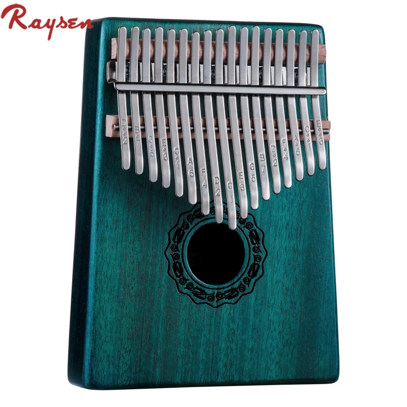 

Color Kalimba 17 key mahogany Body Musical Instrument Thumb Piano blue brown
