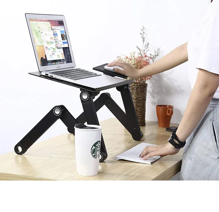 Details about   Laptop Portable Desk Adjustable Ergonomic Aluminum Table and Bed Stand Tray K 