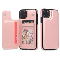 

For iPhone 11 Pro Max Wallet Case Crazy Horse Texture PU Leather Back Cover with Card Slots Phone Case For iPhone 11