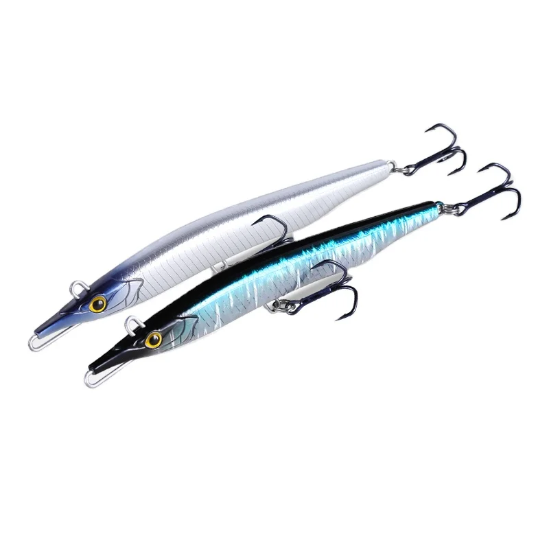 

9504 Needle fish Pencil Fishing Lures Retail Display Wobblers Two Swim Action Hard Baits Sinking Lure stickbaits Wobblers, 4 colors