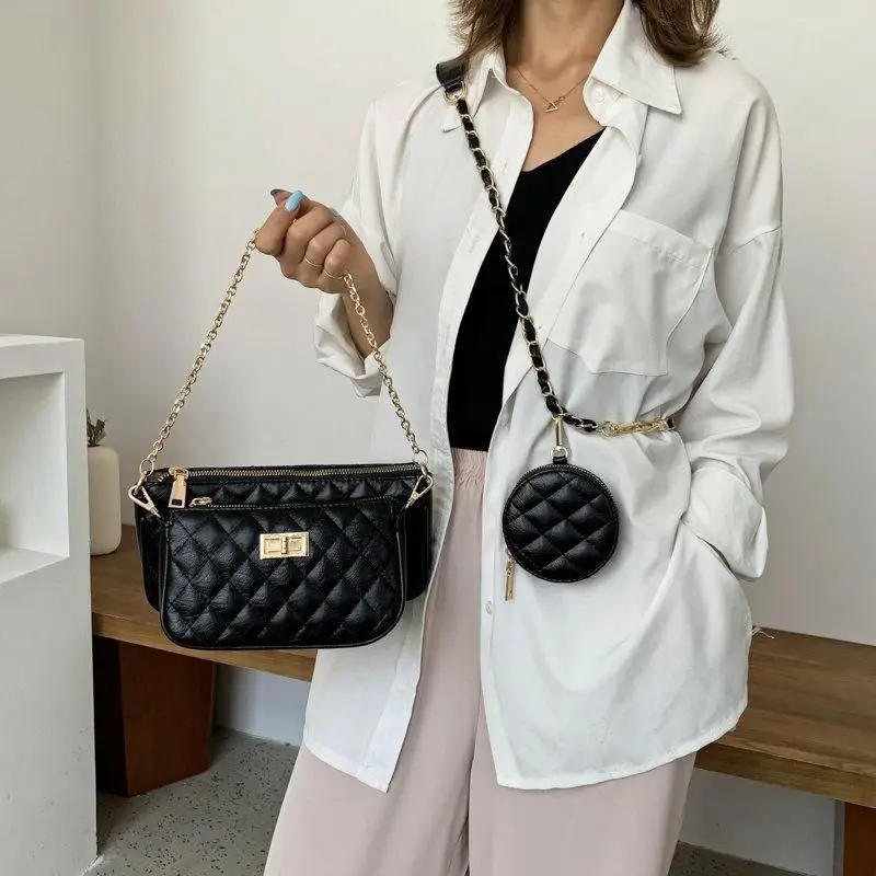 

2020 New Fashion Small Chain Purses and Handbags Set Women Casual Crossbody Shoulder Hand Bags for Ladies