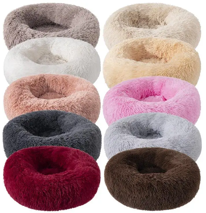 

Amazon hot style plush round dog bed creative dog kennel cat kennel cross-border pet sleeping bed