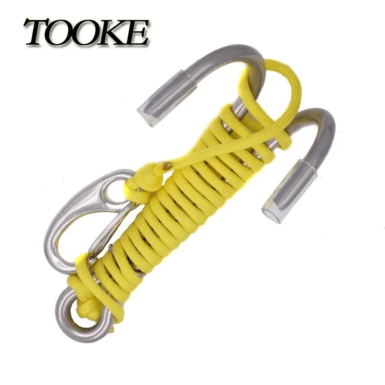 Dropshipping Underwater Sports Swimming Snorkeling scuba Equipment Tool Stainless Steel Green Spring Coil Diving Lanyard