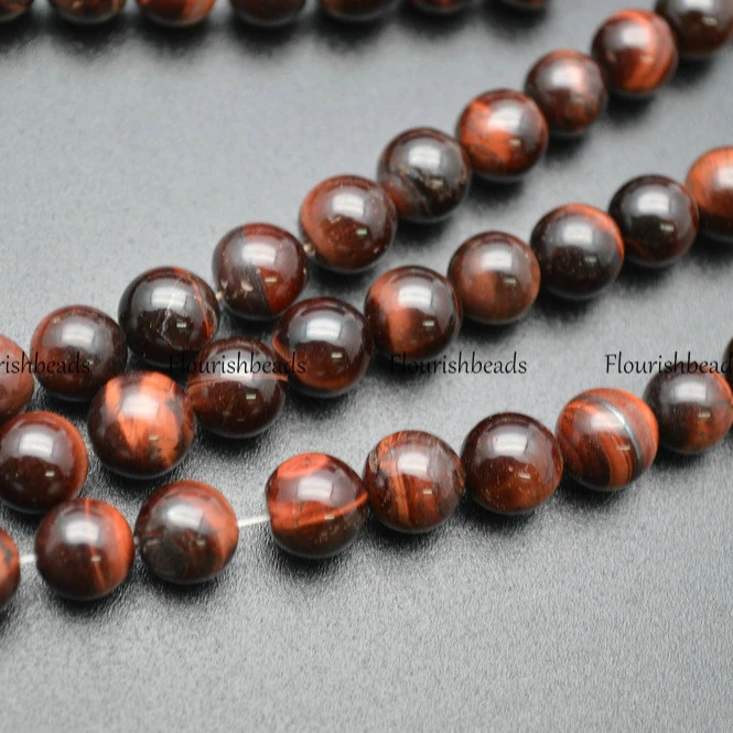 

Smooth Red Tiger Eye Stone Round Loose Beads Fashion Jewelry Making supplies