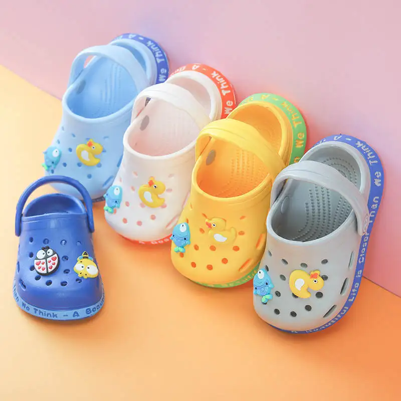 

New Summer boys Girls Cartoon Sandals EVA Jelly Beach casual slide Children slippers Kids Hole Shoes, Pink, gray, dark blue, light blue, yellow