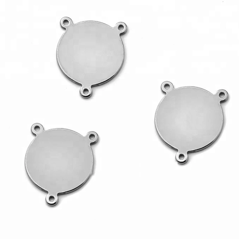 

Wholesale Factory Stainless Steel 20 MM Jewelry Blank Base Three Holes DIY Accessories Pendant Charm Fitting Jewelry Making