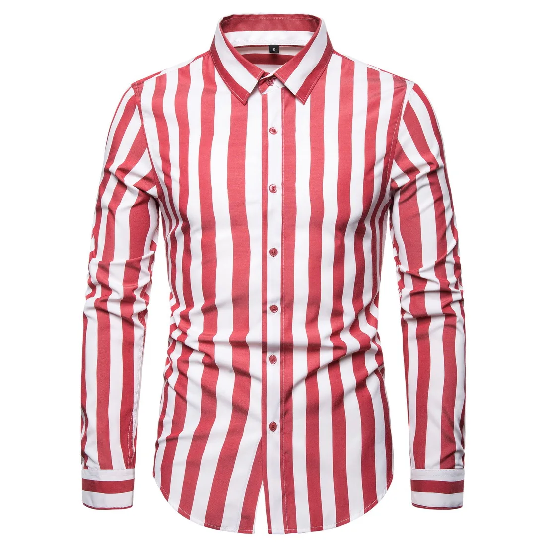 

2020 Hot Sale High Quality Different Colors Spandex Striped Long Sleeves Slim Fit Business Shirts for Men, Pic