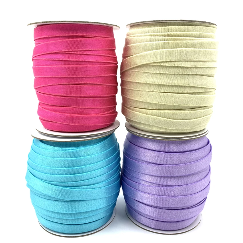 

100 Yards 6 Colors Stock 10mm Nylon Spandex Bra Strap Stretchy Bra Elastic Ribbon for Lingerie Underwear Sewing Webbing, 6 colors, purple, beige, bright pink, turquoise, white, black