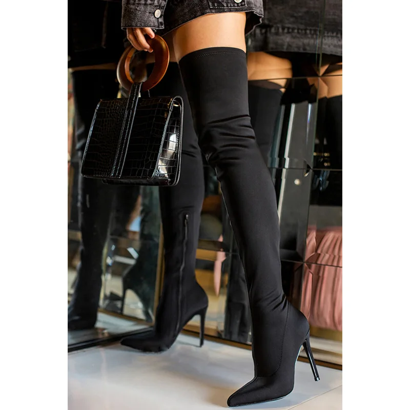 

Over knee high heel boots women women's 2020 fashion boots black boots for women