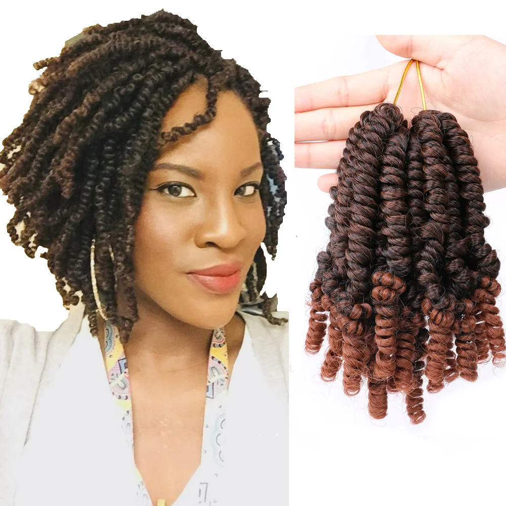 

Crochet Braids Hair Synthetic Butterfly Faux Locks Short Fluffy Hair Extension Bomb Spring Twist Hair