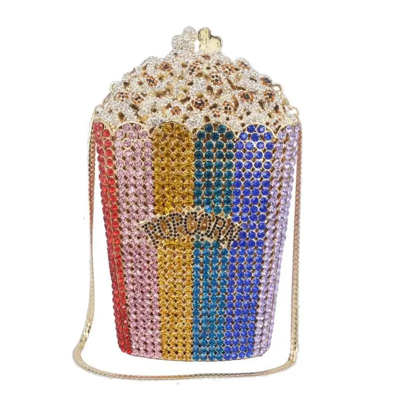 

2021 Crystal Colorful Diamond Popcorn Evening Bag Purse Clutch bulk stock popcorn evening clutch purse bags