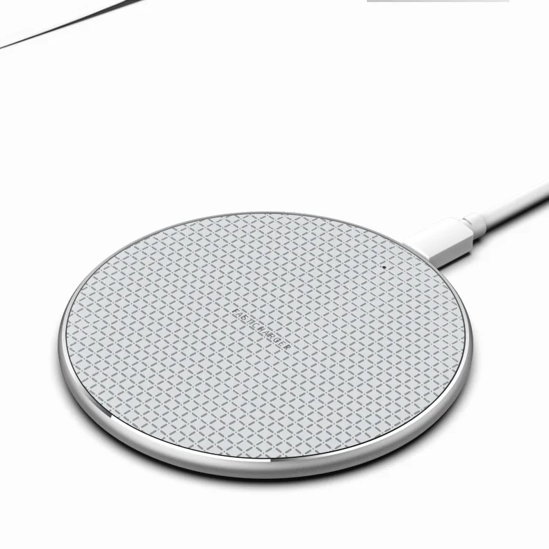 

Gift Custom Factory Direct Sales New ultra-thin QI Wireless Fast Charge Charger Round Aluminum Alloy Wireless Charger, Black, white, red, pink,blue