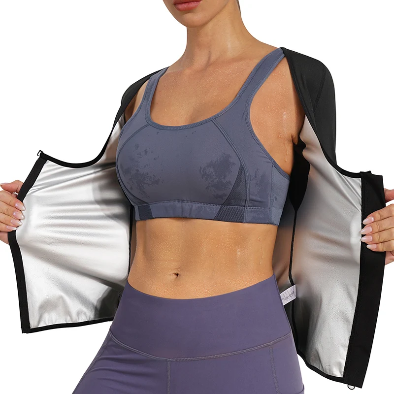 

Hot Sauna Sweat Jacket Women Body Shapers Hot Polymer Speed Up Sweating Weight Loss Sauna Suits