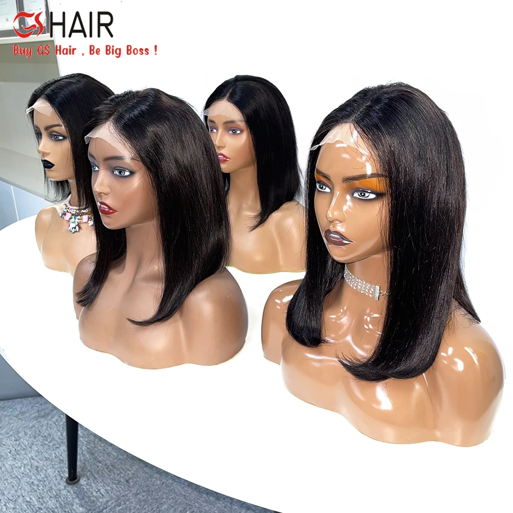 

Wholesale Price 100% Virgin Brazilian Human Hair Short Lace Front bob wigs , pre plucked 13x6 Curly bob wigs for black women