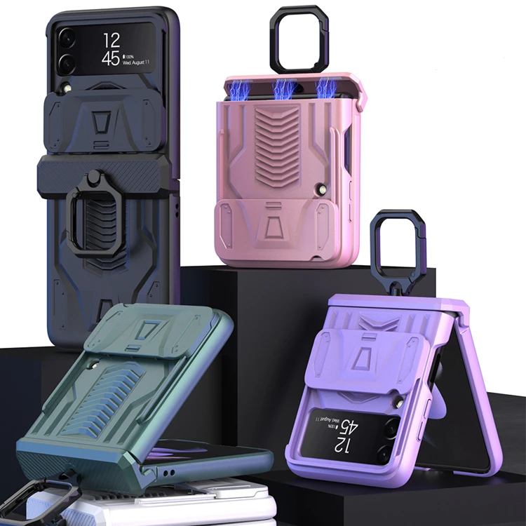 

2022 New Magnetic Armor Z Flip 3 Case For Samsung Galaxy Z Flip 3 Hinge Case For Samsung Z Flip 3 Phone With Bracket