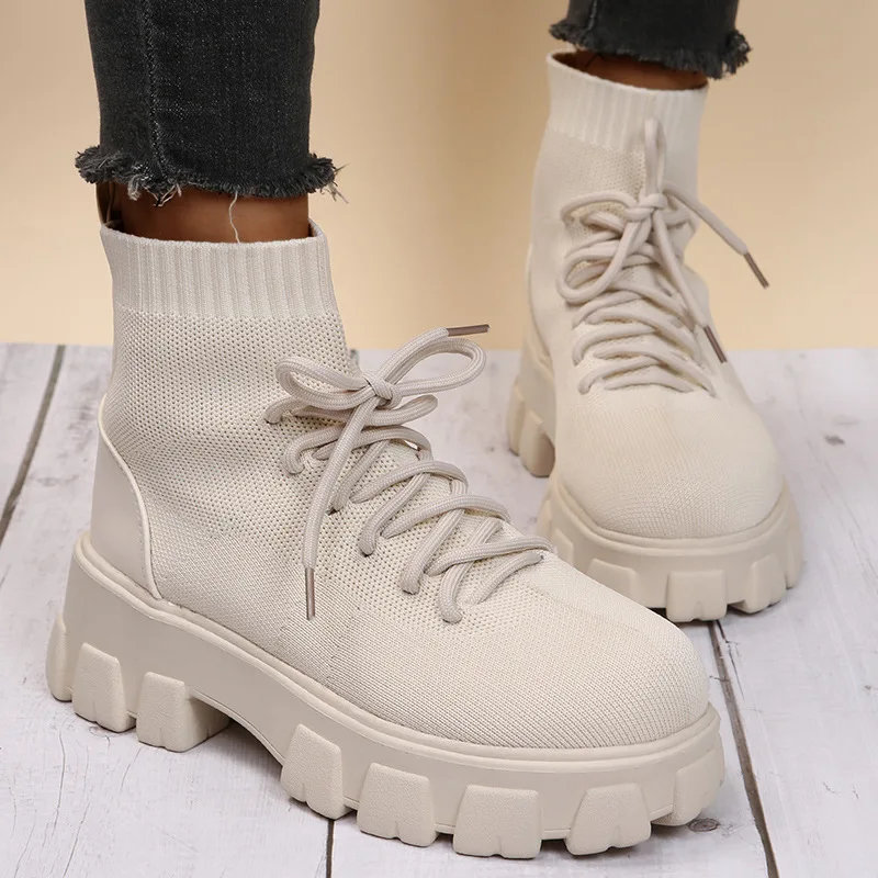 

New arrival ankle short boots fashion woman boots accept customized logo sock boots