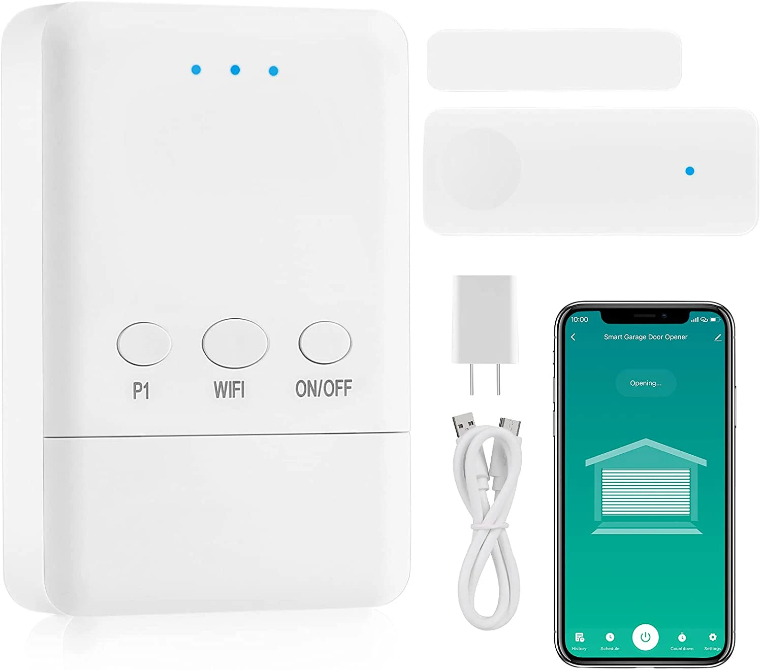 

Smart Garage Controller Wireless Garage Hub and Sensor with Wifi No Hub Needed Wifi Smart Garage Door Open