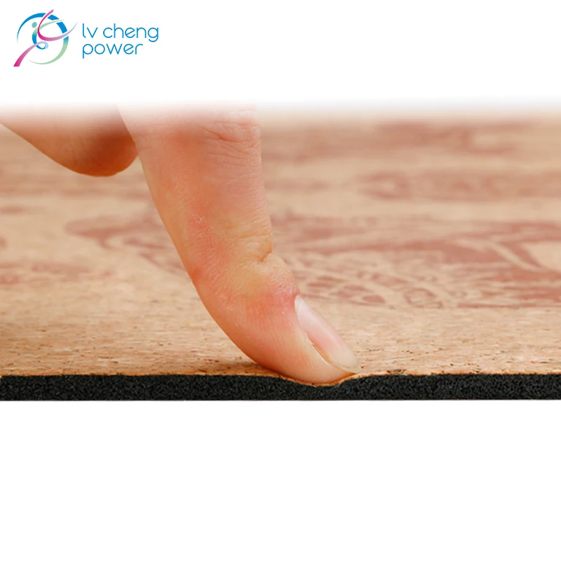 

Factory wholesale high quality 3mm 4mm 5mm 6mm fitness environmentally friendly rubber natural cork yoga mat, Cork color