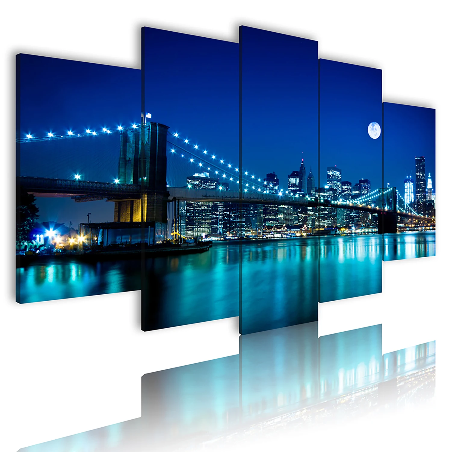 

Skyline Of Manhattan Canvas Art Prints Night View Of New York City Posters And Prints Canvas Painting For Bed Room Cuadros Decor