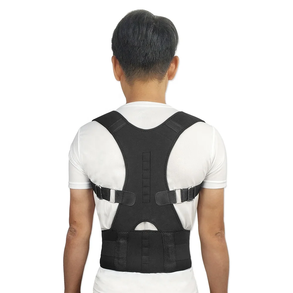 

Orthopedic Magnetic Vest Posture Corrector Belt Adjustable Back Support Brace, Black, blue, white, beige