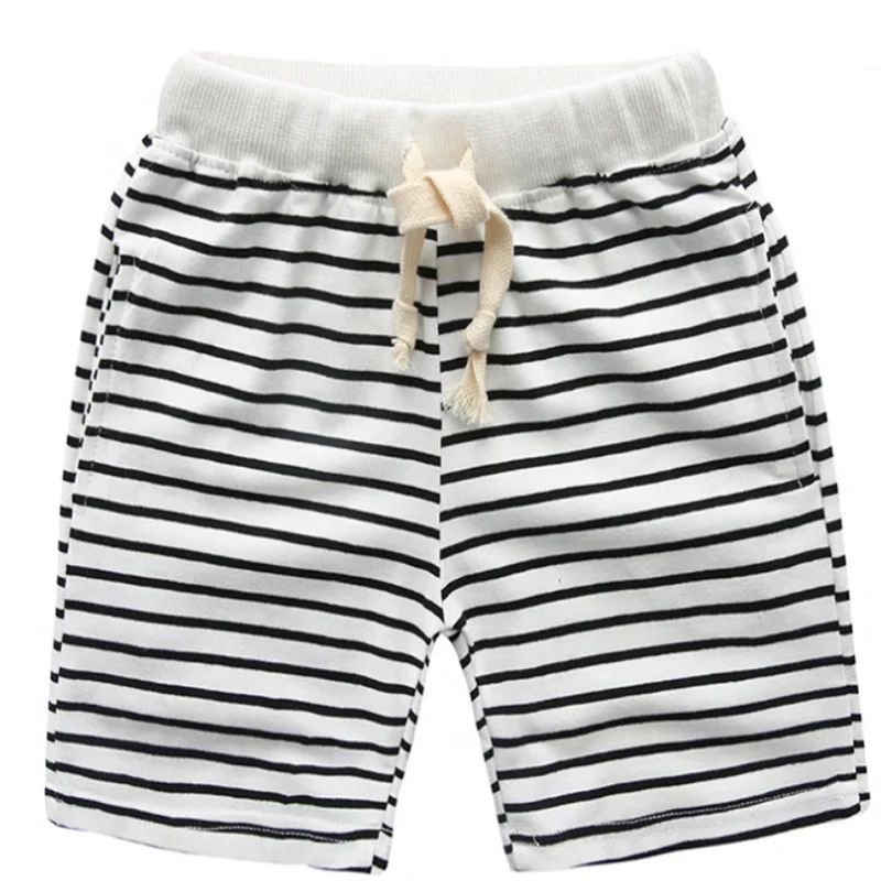 

Factory Custom High quality pure cotton knitted boutique stylish and super soft shorts knitted cotton striped tethered shorts, Gray,black