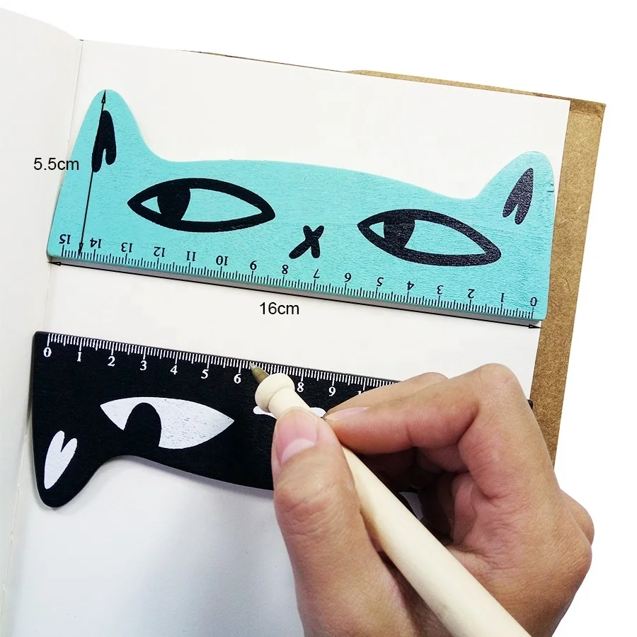 

Mixed designs Cute colorful Cat Precision Double Sided kids feet measuring fancy ruler bulk