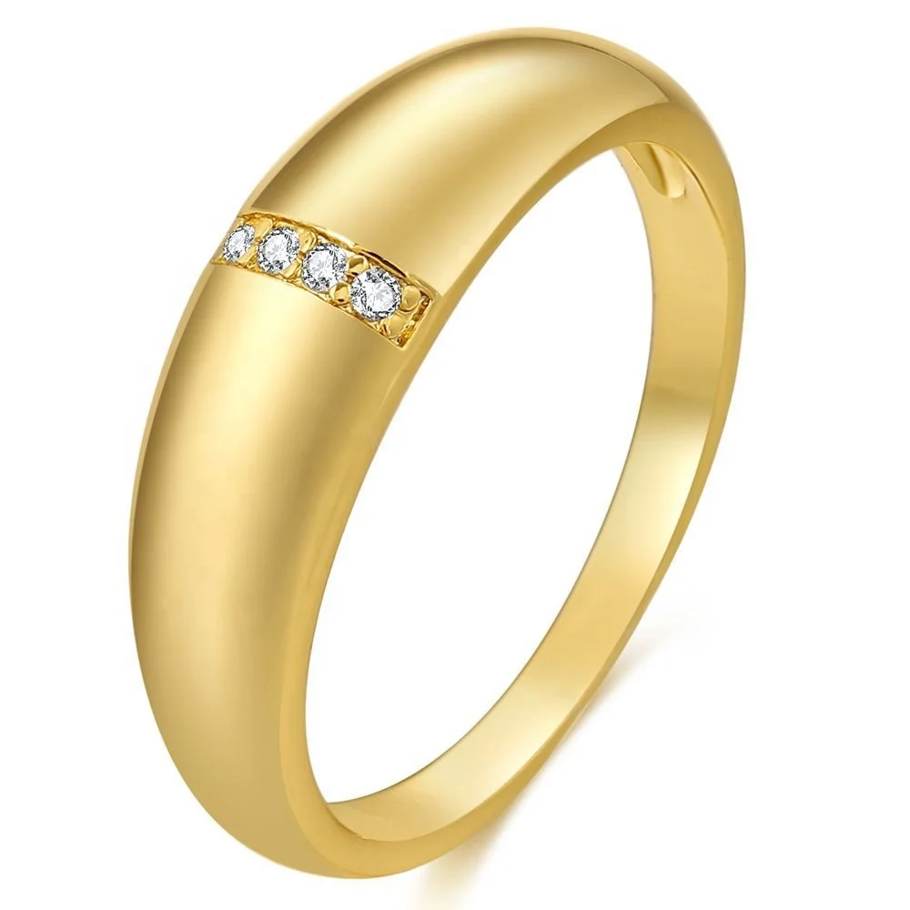 

Classic Simple Design Engagement Rings Jewelry Women Gold Plated Rings