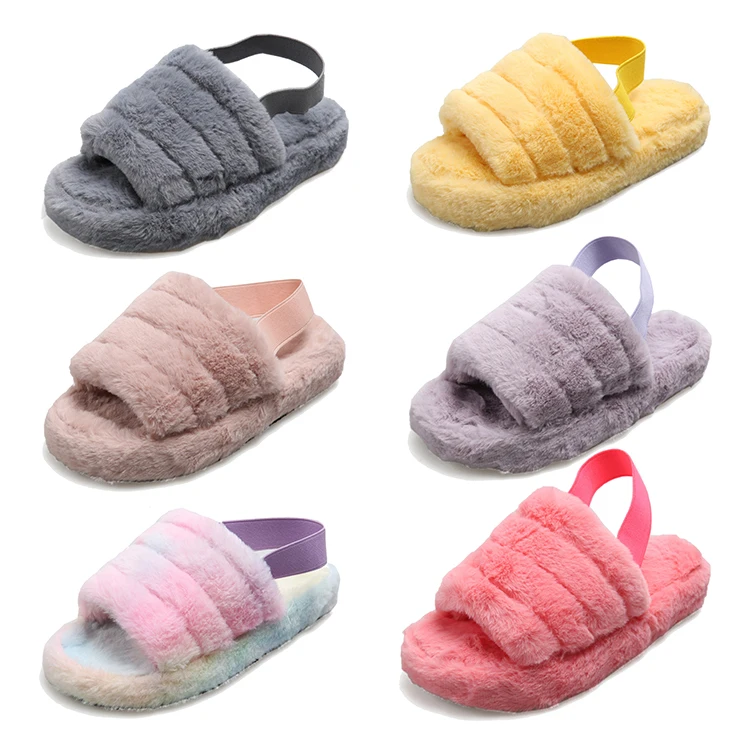 

Wholesale Customize 2020 Fashion Designer Outdoor House Bedroom Indoor Pink Fuzzy Plush Ladies Furry Slippers for Women, 12 colors