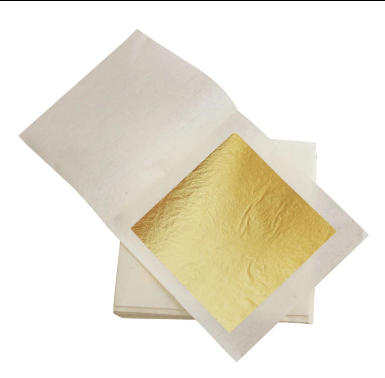 

8 x 8 cm 99.9% Genuine Gold Foil Facial Mask Skin Care Cake Ice Cream Decoration 24K Gold Foil Sheets Edible Golf Leaf