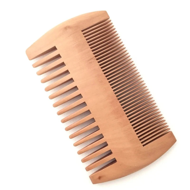 

Customized Logo highest quality wood double sided sandalwood beard wooden comb, As picture show