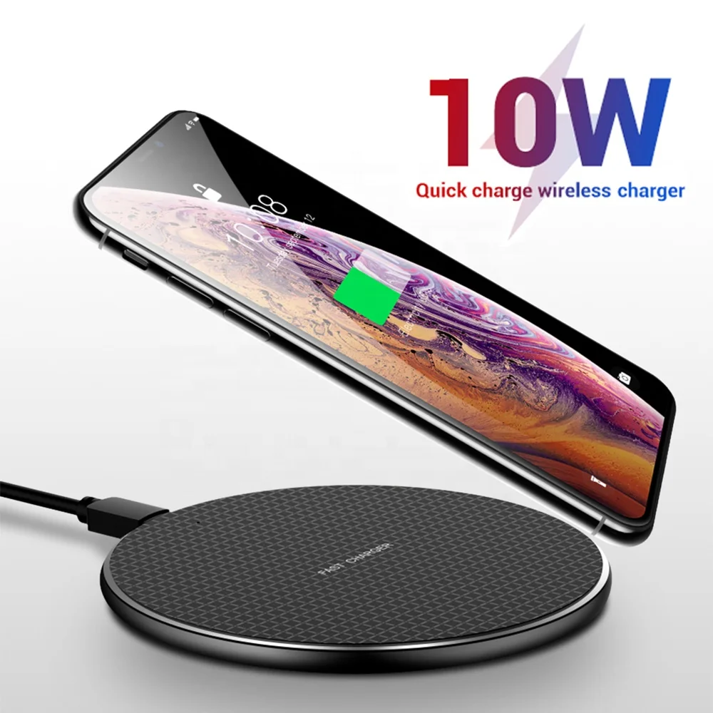 

Fast charging portable Q25 10W car QI Wireless Cell phone charger pad for iphone 7 8 plus X Xr Xs 11 pro max for samsung, Black , silver, red , pink , blue