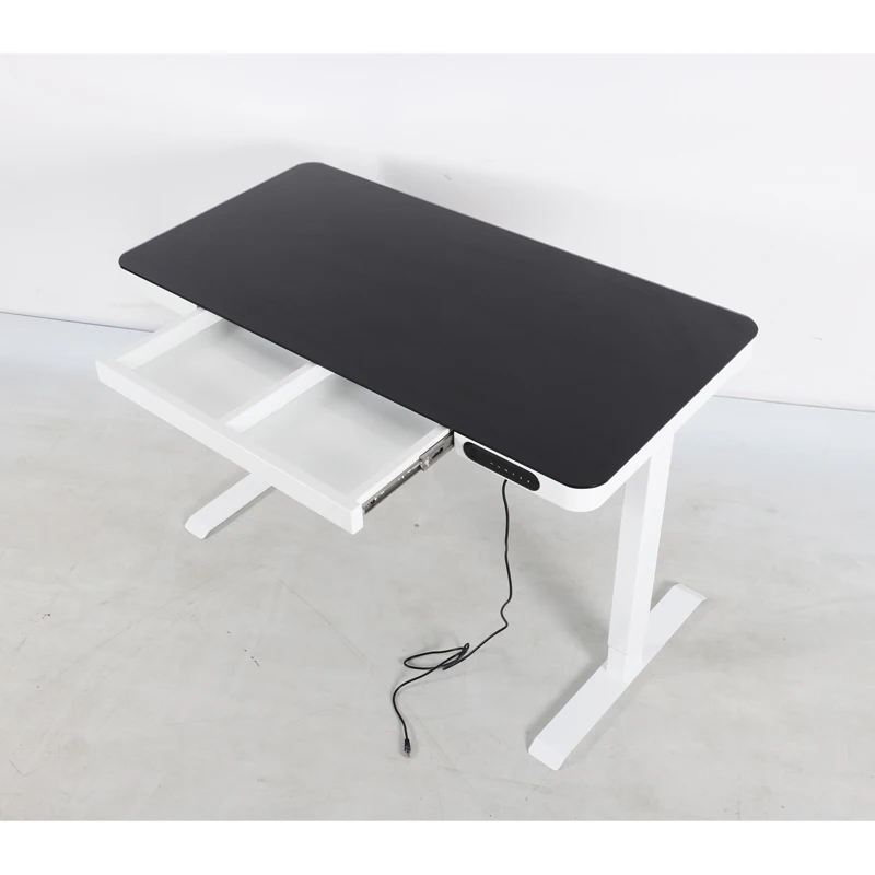 Customized Commercial Furniture Modern Height Adjustable Glass Computer