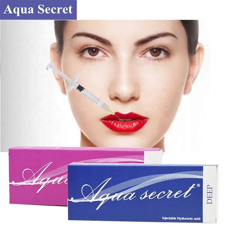 

Aqua Secret CE facial labial dermal filler injectable 1ml 2ml relleno de injetavel reticulado acido hialuronico inyectable, White